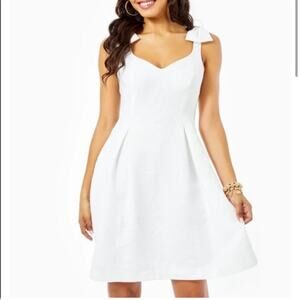 New Lilly Pulitzer Linnet Stretch Dress Resort White Sleeveless Women's size 8